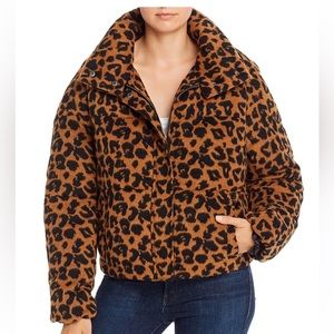 Apparis Paula Leopard Print Puffer Coat